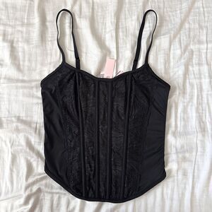 Victoria's Secret Lace Corset in Black Size M NWT